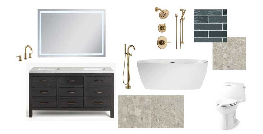 Denver interior design bathroom concept presented in Google Slides with interactive links