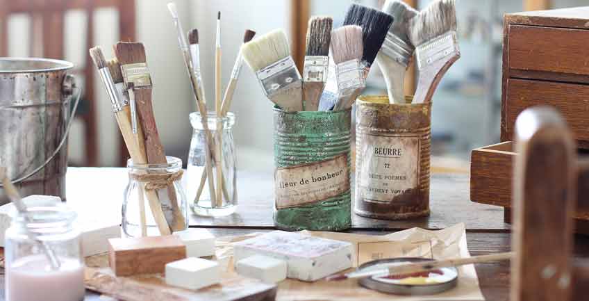 Assorted DIY paint brushes used for home improvement and interior design projects in Colorado