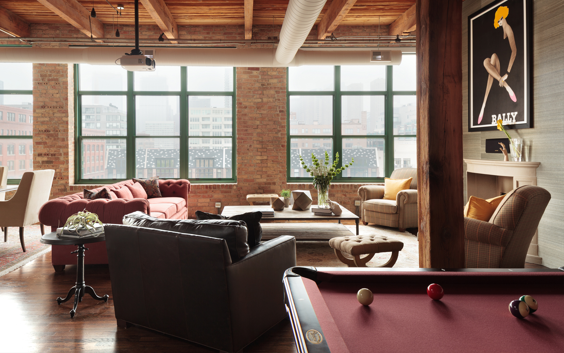 Masculine rustic urban loft interior design for downtown Denver living